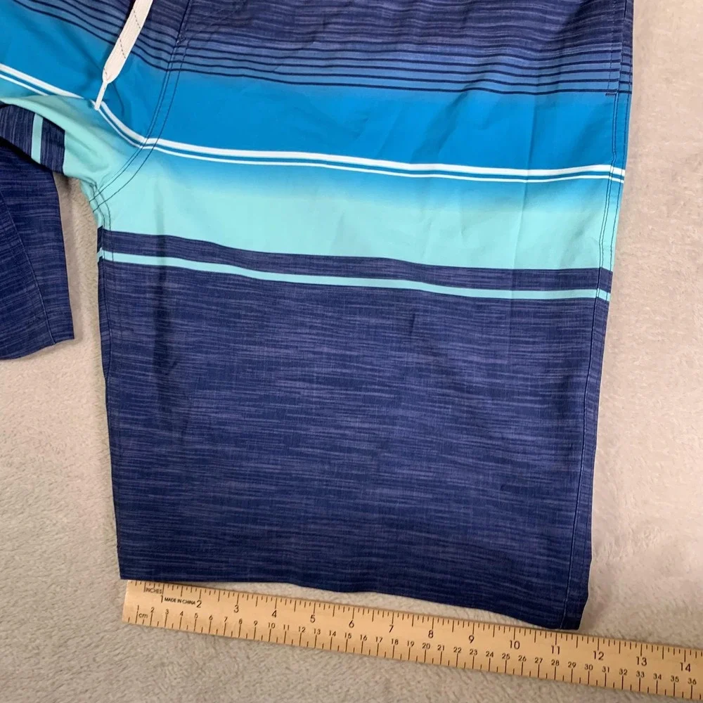 Goodfellow Board Shorts Mens 40 Striped Swim Trunks 4-Way Stretch 10